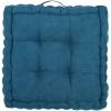 SAFAVIEH Gardenia Glam 18-inch Dark Turquoise Velvet Square Floor Pillow, Hunter Green(Dark Turquoise)