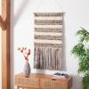 SAFAVIEH Home Collection Sedona 101 Ivory/Black Boho Tribal Woven Wool Tassel Fringe Tapestry Hanging Wall Art