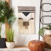 SAFAVIEH Home Collection Sedona 145 Ivory/Black Boho Tribal Woven Wool & Bamboo Tassel Fringe Tapestry Hanging Wall Art