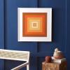 SAFAVIEH Home Collection That 70’s Glow Golden Brown/Orange 24-inch Square Modern Geometric Framed Wall Art for Bedroom, Living Room, Foyer, Dining Area, Entryway