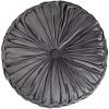 SAFAVIEH Home Leila Mustard Round Button Tufted Decorative Pillow Pillow, 19″x19″(Grey)