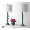 SAFAVIEH Lighting Collection Jenna Modern Contemporary Orange Stacked Ball 32-inch Bedroom Living Room Home Office Desk Nightstand Table Lamp Set of 2 (LED Bulbs Included)(Marine Blue)