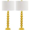 SAFAVIEH Lighting Collection Jenna Modern Contemporary Orange Stacked Ball 32-inch Bedroom Living Room Home Office Desk Nightstand Table Lamp Set of 2 (LED Bulbs Included)(Yellow – Set of 2)