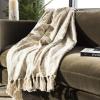SAFAVIEH Peppin Metallic Throw Blanket, Natural/Gold