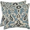 SAFAVIEH Pillow Collection 22-Inch Paisley Pillow, Blue and Grey, Set of 2(Blue)