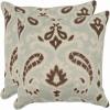 SAFAVIEH Pillow Collection 22-Inch Paisley Pillow, Blue and Grey, Set of 2(Gray)
