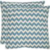 SAFAVIEH Pillows Collection Striped Taelea Decorative Pillow, 18-Inch, Navy Blue, Set of 2(Blue Rain)