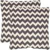 SAFAVIEH Pillows Collection Striped Taelea Decorative Pillow, 18-Inch, Navy Blue, Set of 2(Charcoal)