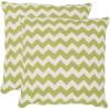 SAFAVIEH Pillows Collection Striped Taelea Decorative Pillow, 18-Inch, Navy Blue, Set of 2(Lime / Green)