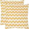 SAFAVIEH Pillows Collection Striped Taelea Decorative Pillow, 18-Inch, Navy Blue, Set of 2(Mustard)
