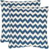 SAFAVIEH Pillows Collection Striped Taelea Decorative Pillow, 18-Inch, Navy Blue, Set of 2(Navy Blue)
