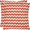 SAFAVIEH Pillows Collection Striped Taelea Decorative Pillow, 18-Inch, Navy Blue, Set of 2(Orange Sunburst)