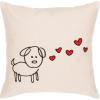 SAFAVIEH Puppy Love Throw Pillow, Cream/Red