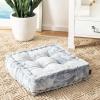 Safavieh Belia Glam 18-inch Light Grey Velvet Square Floor Pillow(Grey)