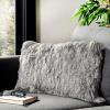 Safavieh Cali Shag Throw Pillow, Silver(Silver)