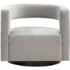 Safavieh Couture Edgar Velvet Swivel Chair(Light Grey)