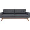 Safavieh Couture Home Gneiss Mid-Century Modern Slate Grey and Dark Brown Tufted Sofa(Slate Grey/Dark Brown)