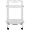 Safavieh Couture Home Jules Glam Clear Acrylic Glass Top 2-tier Bar Cart with Wheels