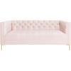 Safavieh Couture Home Vydia Glam Blush Pink Velvet and Gold Tufted Sofa(Blush/Gold)