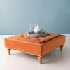 Safavieh Couture Rosealina Sienna Velvet Tufted Silver Nailhead Ottoman(Sienna)