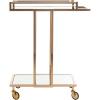 Safavieh Home Collection Capri BCT8003A Gold and Mirror 2 Tier Rectangle Bar Cart
