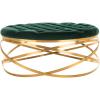 Safavieh Home Collection Rumi Emerald and Gold Tufted Velvet Ottoman,(Emerald / Gold)
