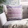 Safavieh Home Mela Purple and Beige Boho Tassel 18-inch Decorative Pillow