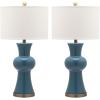 Safavieh Lighting Collection Lola Column Orange Table Lamp, Set of 2(Blue – Set of 2)