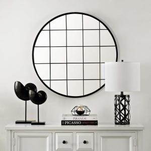 SAFAVIEH 36.2-Inch Round Simmie Wall Mirror