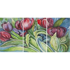 SAFAVIEH ART2038A Art Collection Nouveau Tulips Triptych Wall Art