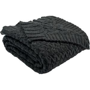 SAFAVIEH Affinity Knit Throw Blanket, Dark Grey
