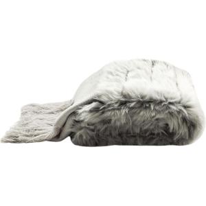 SAFAVIEH Alexi Faux Fur Bed Runner Throw Blanket, White(Grey)