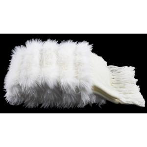 SAFAVIEH Alexi Faux Fur Bed Runner Throw Blanket, White(White)