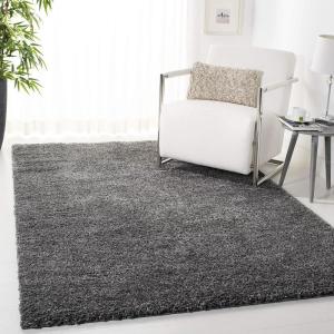 SAFAVIEH Area Rug 8×10 – August Shag Collection – Large – White, Solid Pattern, Non-Shedding & Easy Cleaning, Plush Thick Pile, Ideal for Living Room, Bedroom, Dining Space (AUG900A)(Grey)