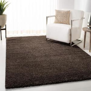 SAFAVIEH Area Rug 8×10 – August Shag Collection – Large – White, Solid Pattern, Non-Shedding & Easy Cleaning, Plush Thick Pile, Ideal for Living Room, Bedroom, Dining Space (AUG900A)(Brown)