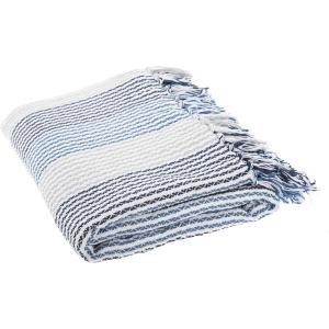 SAFAVIEH Brenton Fringe Throw Blanket, Blue/White