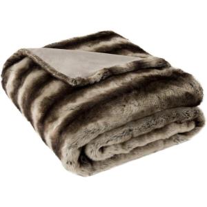 SAFAVIEH Coco Striped Throw Blanket, Milk/Chocolate
