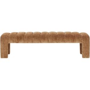 SAFAVIEH Couture Collection – Bellisima Dark Green Channel Tufted Chenille Bench, Modern Upholstered Accent Seating (SFV5127K)(Amber)