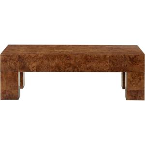 SAFAVIEH Couture Collection – Betharose Walnut Burl Wood Coffee Table, Modern Rectangular Living Room Centerpiece (SFV2220A)(Walnut Burl)