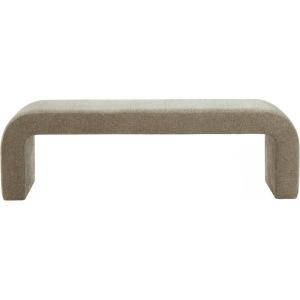 SAFAVIEH Couture Collection – Caralynn Brown Chenille Upholstered Bench, Modern Waterfall Curved Silhouette, Fully Assembled (SFV5027S)(Brown)