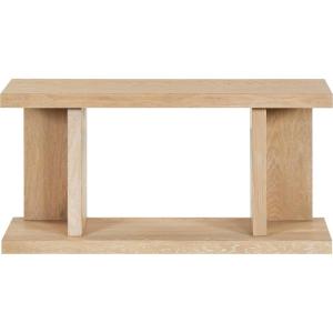 SAFAVIEH Couture Collection – Claramay Walnut Cerused Oak Console Table, Modern Wood Entryway & Living Room Accent (SFV2223B)(Natural Cerused Oak)