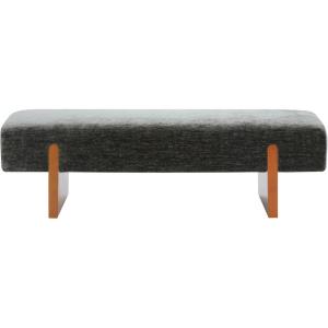 SAFAVIEH Couture Collection – Kandiss Dark Green Chenille Bench with Brown Wood Legs, Modern Upholstered Seating (SFV5117E)