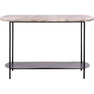 SAFAVIEH Couture Collection – Macklyn Light Brown & Black Oval Console Table, Fully Assembled (SFV5771A)(Light Brown/Black)