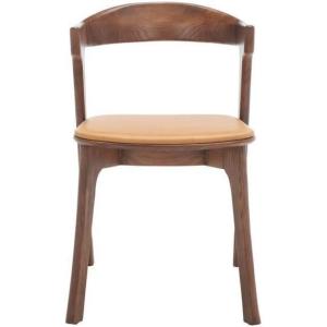 SAFAVIEH Couture Collection Brylie Rustic Black Leather Chair Set of 2(Walnut/Brown)