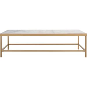 SAFAVIEH Couture Collection Caralyn White Marble/Brass Rectangular Coffee Table