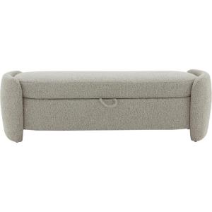 SAFAVIEH Couture Collection Danianna Light Brown Boucle Storage Ottoman (Fully Assembled)(Light Brown)