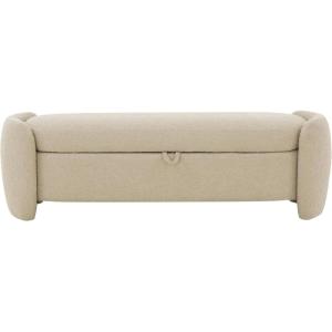 SAFAVIEH Couture Collection Danianna Light Brown Boucle Storage Ottoman (Fully Assembled)(Oatmeal)