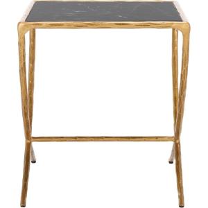 SAFAVIEH Couture Collection Debbie Silver Square Metal Accent Table (Fully Assembled)(Brass/Black)