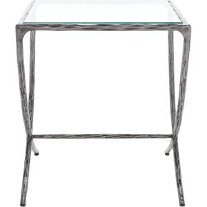 SAFAVIEH Couture Collection Debbie Silver Square Metal Accent Table (Fully Assembled)(Silver)