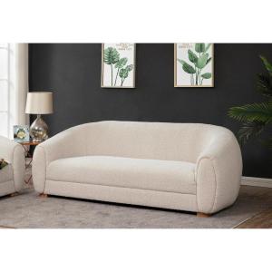 SAFAVIEH Couture Collection Emiliana Contemporary Ivory Boucle Sofa (Fully Assembled)